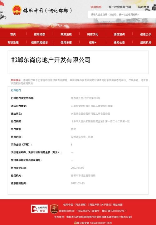邯鄲一開(kāi)發(fā)商無(wú)證經(jīng)營(yíng)食品被罰六萬(wàn) 物業(yè)管理警鐘長(zhǎng)鳴